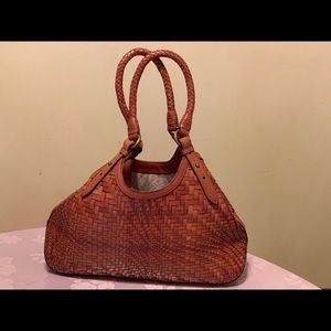 Cole Haan Genevieve Hobo Woven Leather Weave Bag
